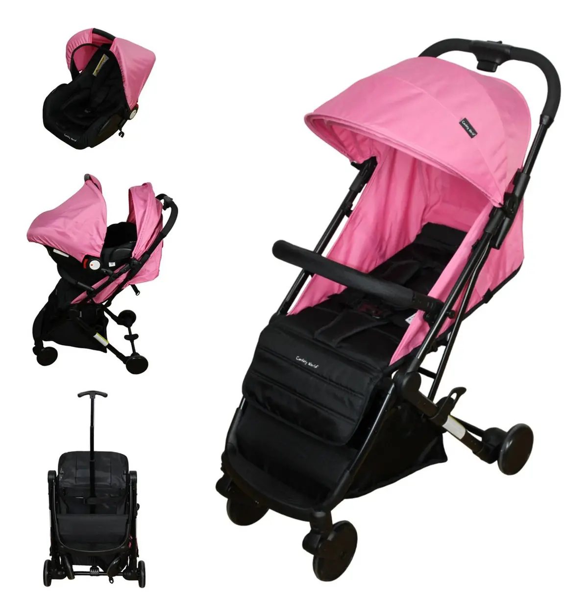 Carriola Para Bebes Plegado Tipo Maleta Viajera Maggie - Rosa - Confety 1