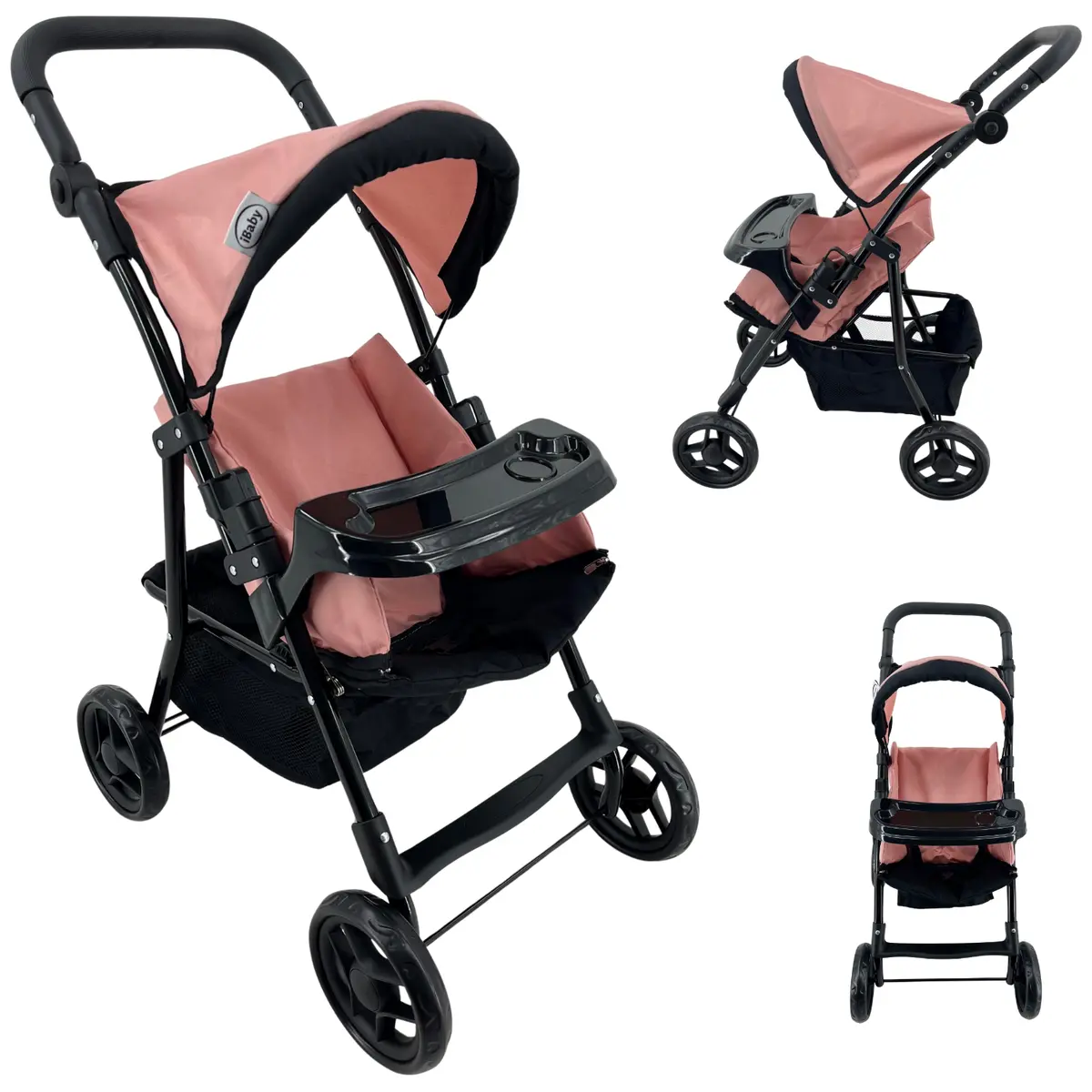 Carriola De Juguete Y Cangurera 2 En 1 Ibaby Lariana Con Bandeja Frontal Y Canastilla Portaobjetos 2