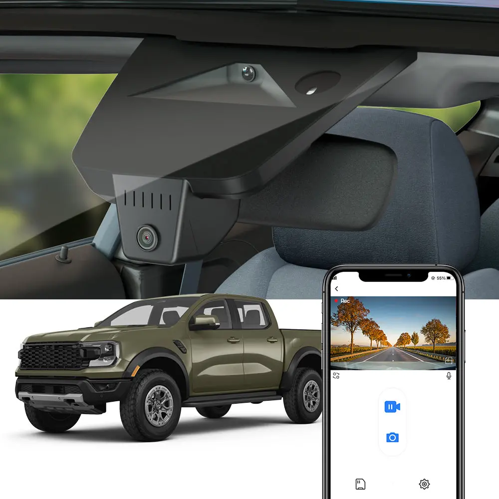 Fitcamx Dash Cam For Ford Ranger (2024-2025, 5Th Gen) Wildtrak, Raptor 1