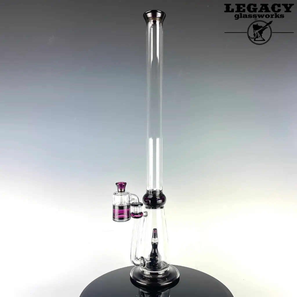 Bluegrass Lamp Perc Tube W/ Matching Ash Catcher In Nightshade And Electrum 1