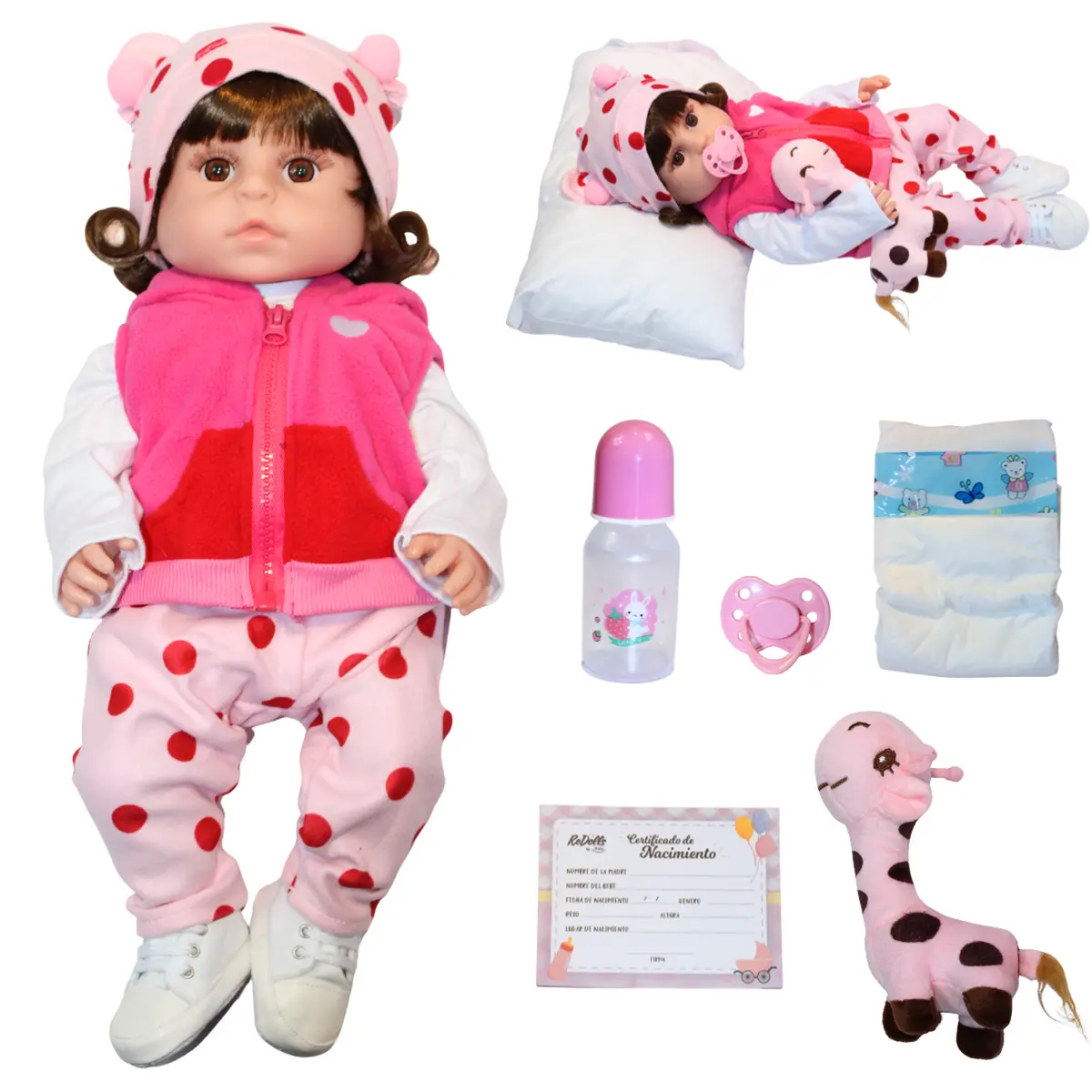 Muñeco Reborn Gianna 48Cm Redoll | Caucho Suave Full Body Con Movimiento Real | Conjunto De Invierno 1