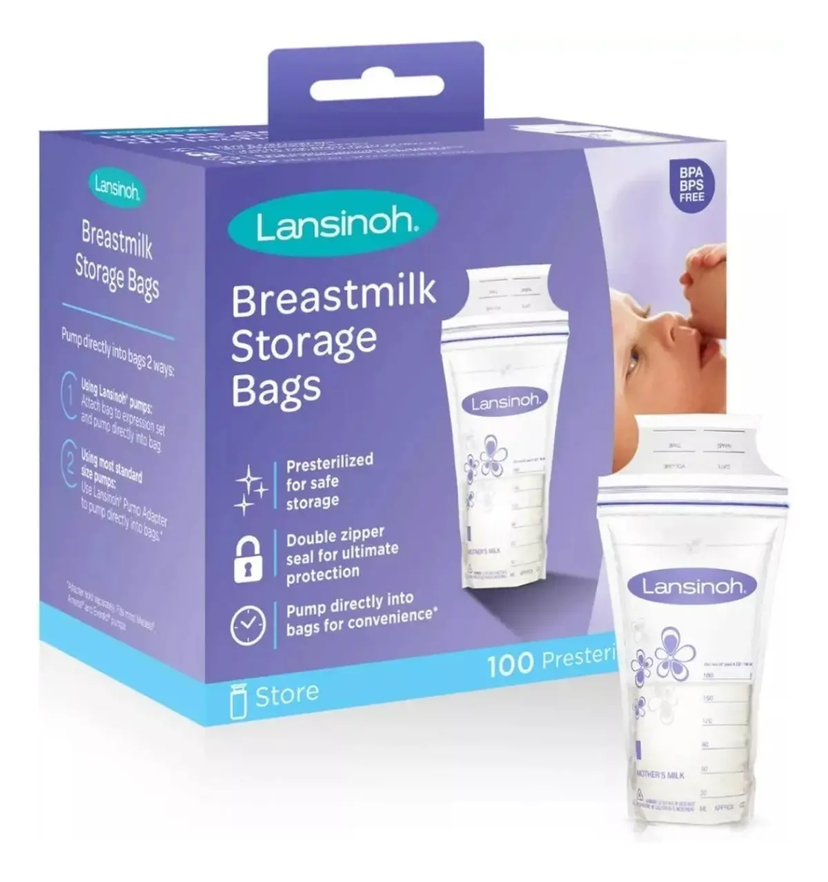 Pack 100 Bolsas Almacenadoras De Leche - 4705 Lansinoh 1