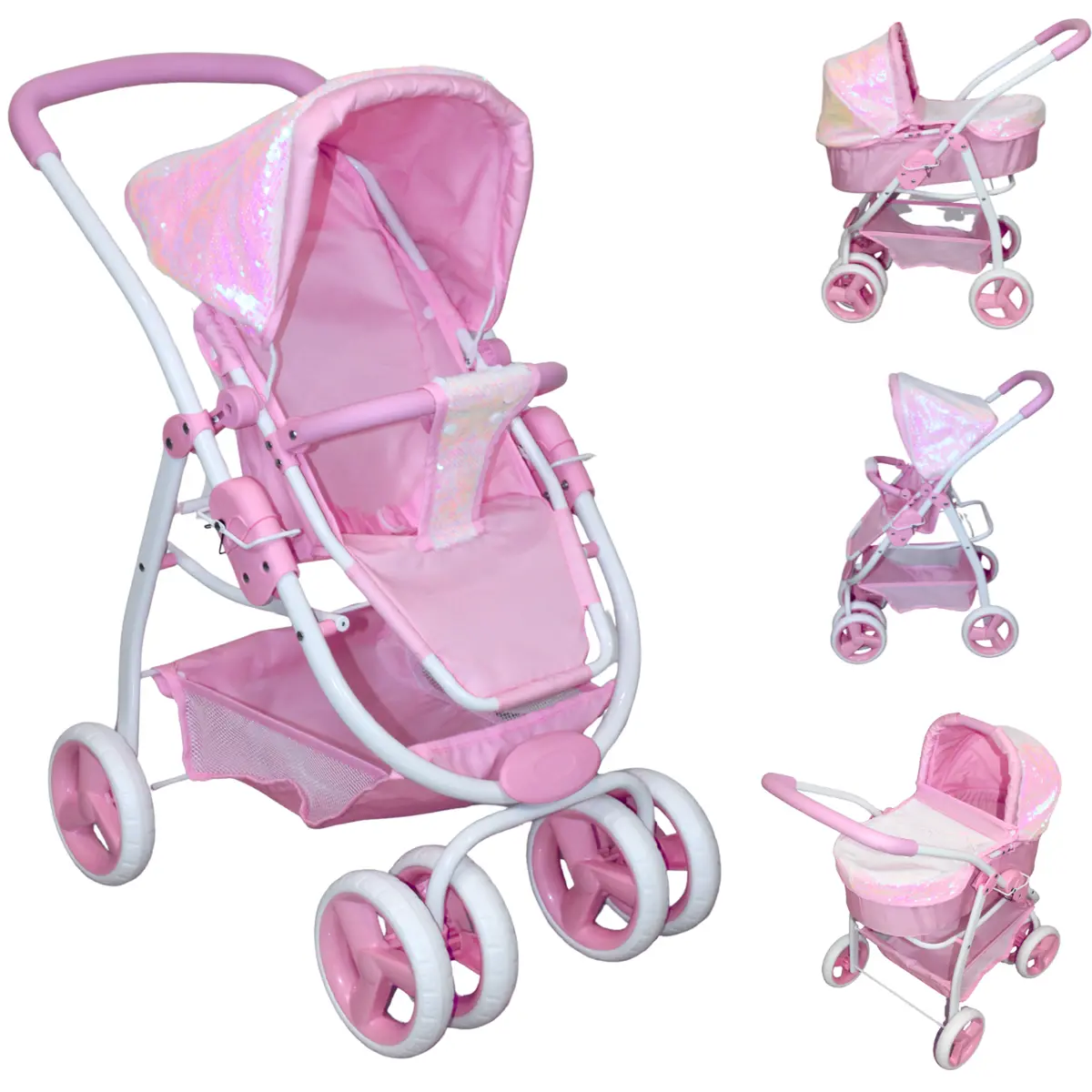 Carriola Muñecas Lujo Darissa Lentejuelas Bambineto Grande Ibaby 1
