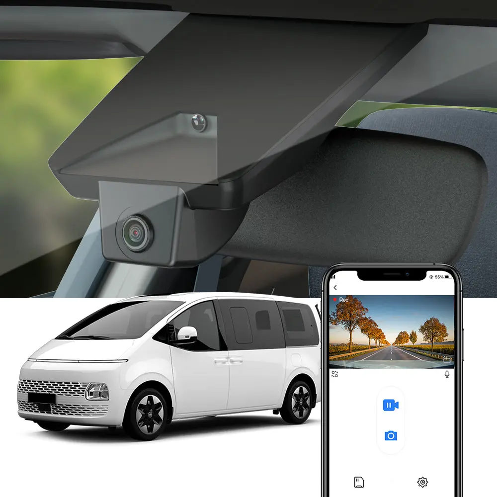 Fitcamx Dash Cam For Hyundai Staria 2021-2025 (Rear Mirror Cover Part Number 96030-Cg500) 1