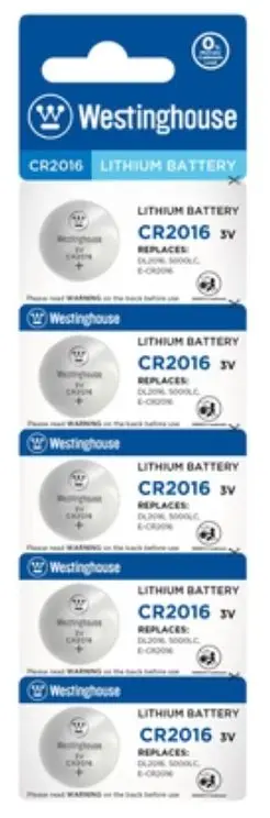 Cr2016 Battery 3V Lithium Button Cell 5Pk -Battery For Keys, Remotes, And Watches 1