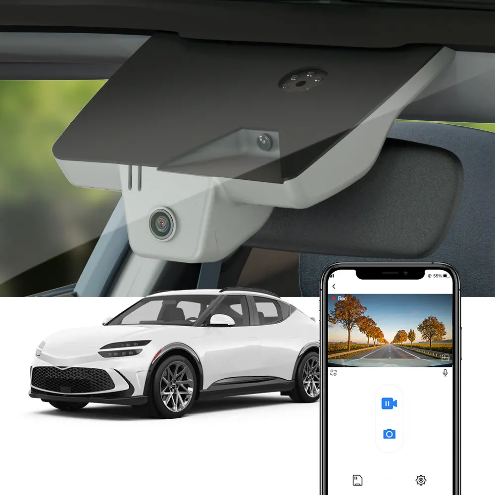 Fitcamx Dash Cam For Genesis Gv60 2022-2025 (Right-Hand Drive)(Rear Mirror Cover Part Number 96030-Cu900) 1