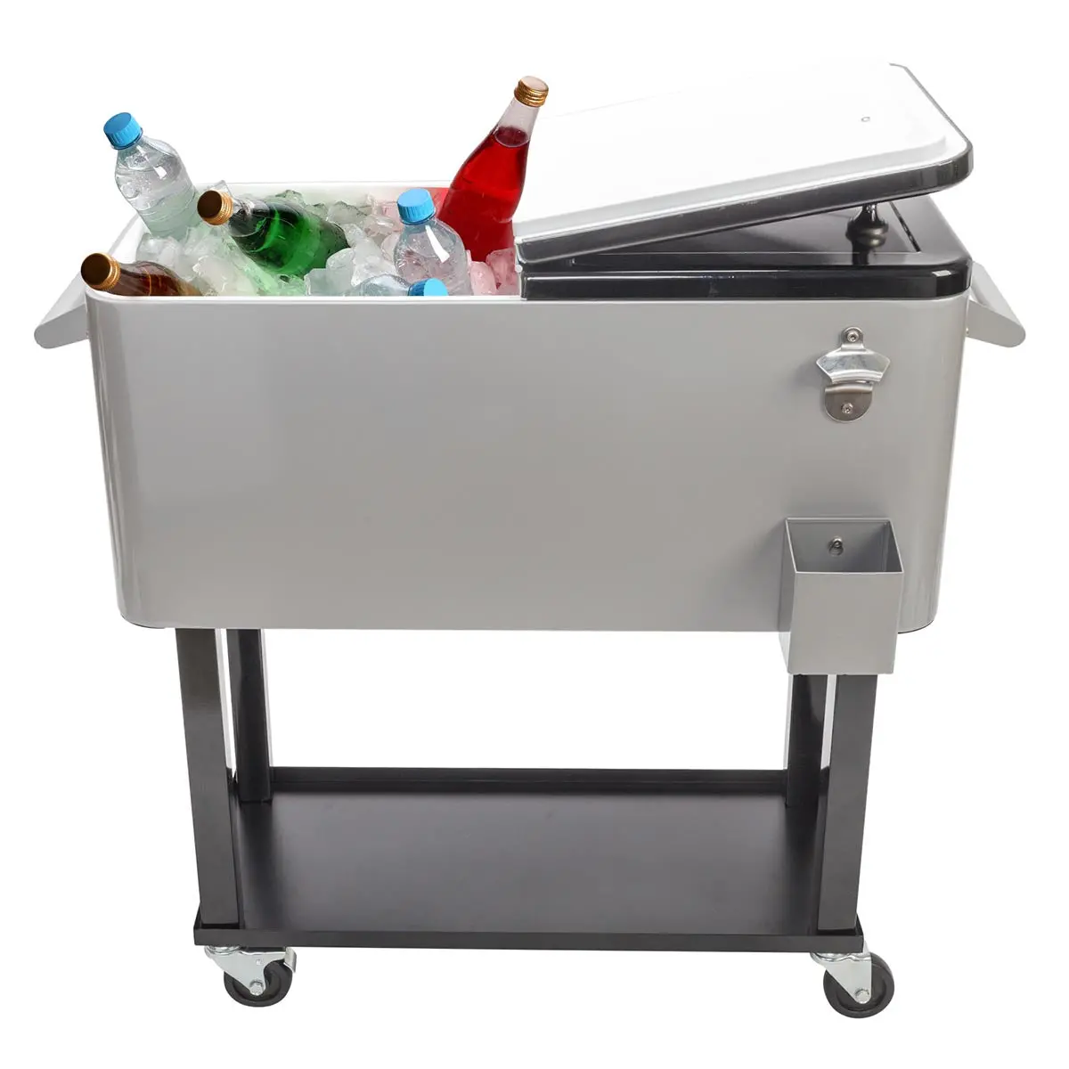 Yescom 80Qt Beverage Cooler Cart On Wheels Drinks Storage 1