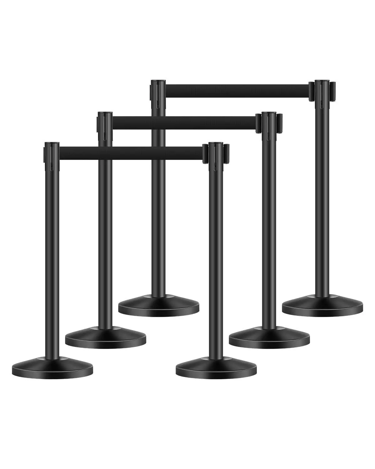 Yescom 6Pcs Crowd Control Stanchions With 6.5Ft Retractable Belt 1