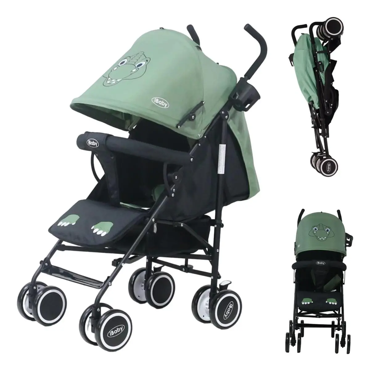 Carriola De Baston Plegable Para Bebes Ale Dino - Verde - Ibaby 1