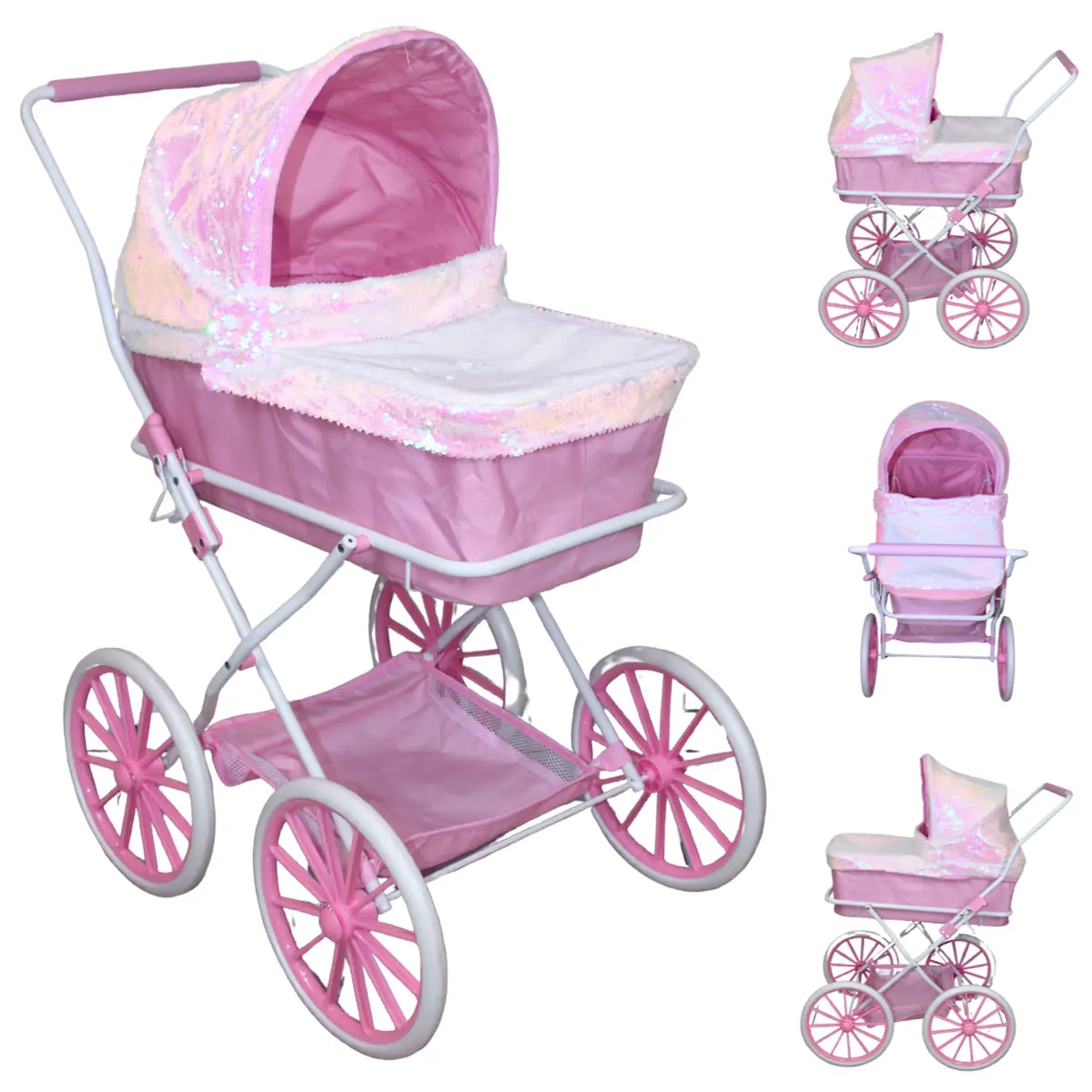 Carriola Muñecas Lujo Ibbie Ruedas 24Cm Vintage Lentejuelas Ibaby 1