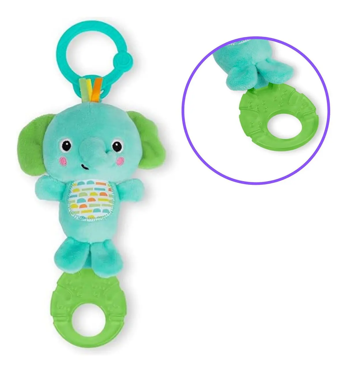 Peluche Elefantito Musical Con Mordedera Para Portabebes 13087 Bright Starts 1
