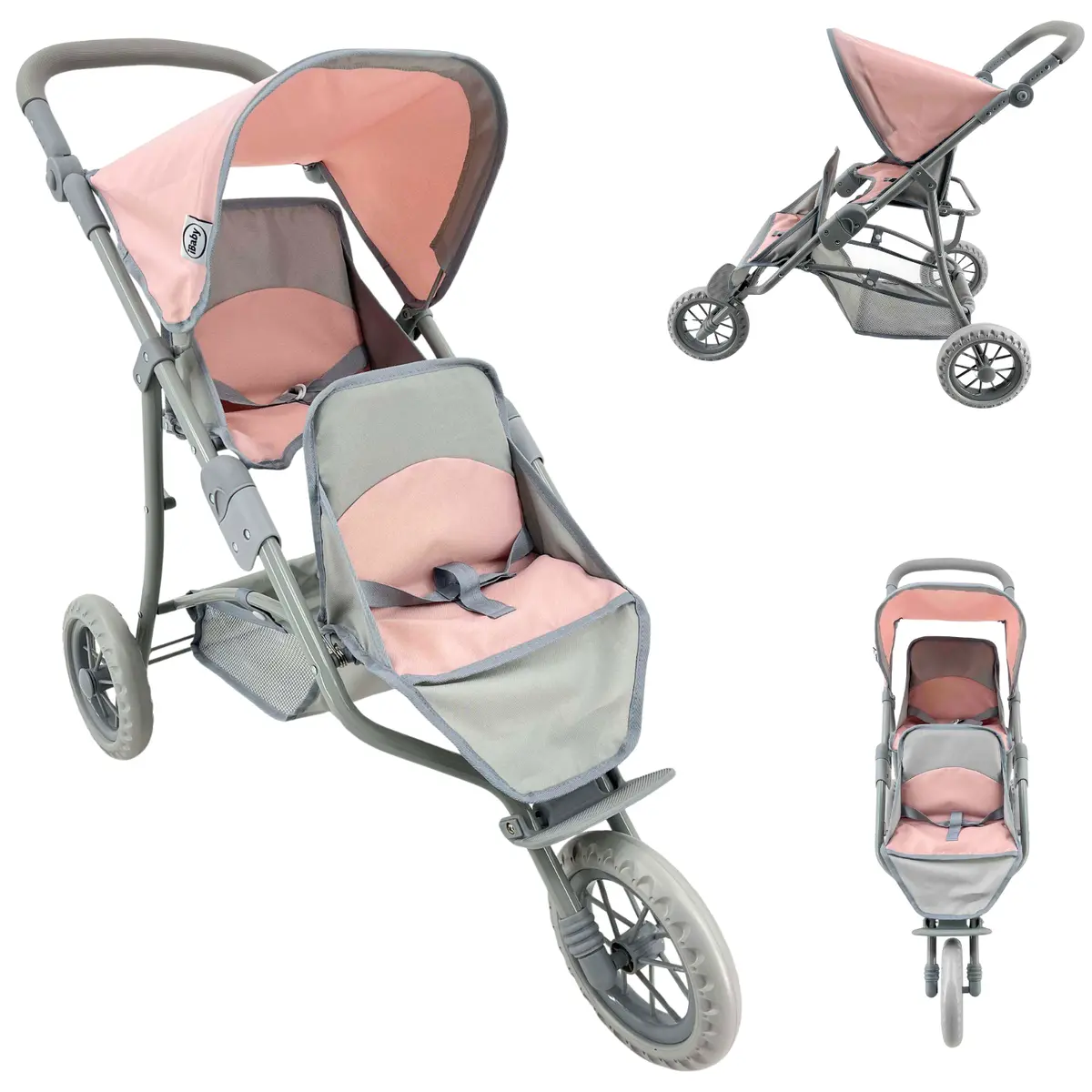 Carriola Doble De Juguete Ibaby Tredo Jogger Con 2 Asientos Y Toldo 1