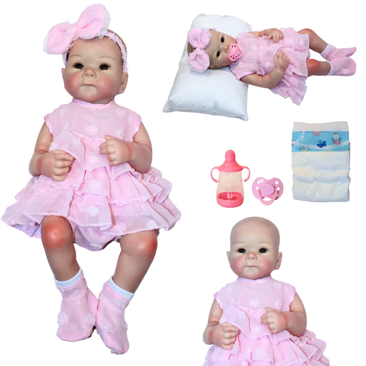 Muñeca Reborn Inés 48Cm | Silicona Suave | Look De Invierno Con Suéter Y Gorro | Realista Y Pintada 1