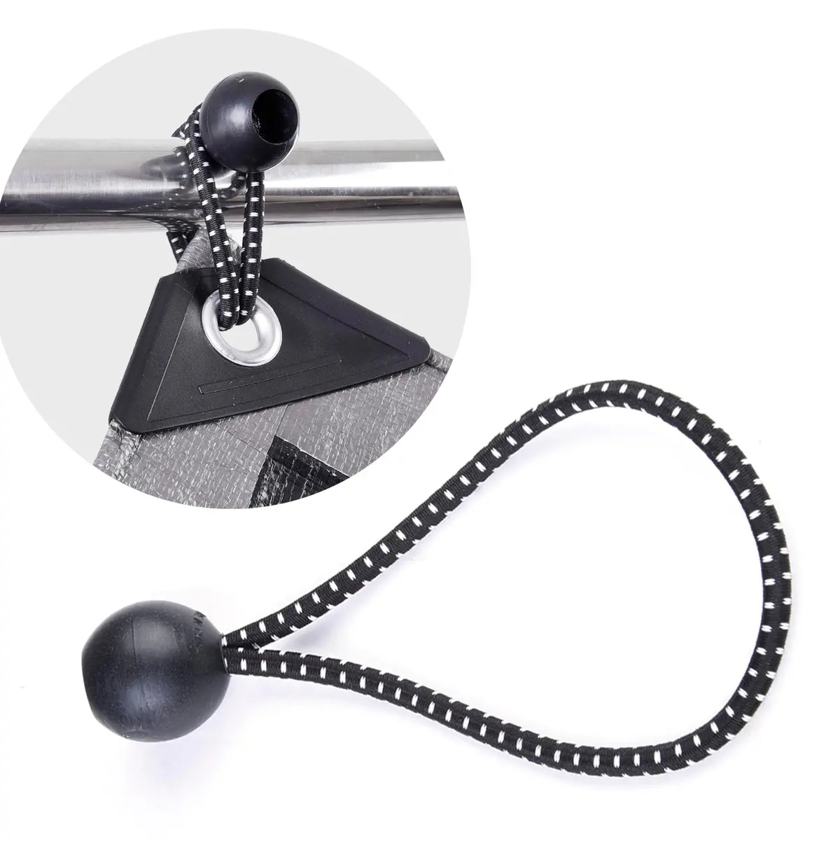 Yescom 6/ 8/ 9 Inch 25 Pcs Ball Bungee Tent Canopy Tarp Fixer Cord 3