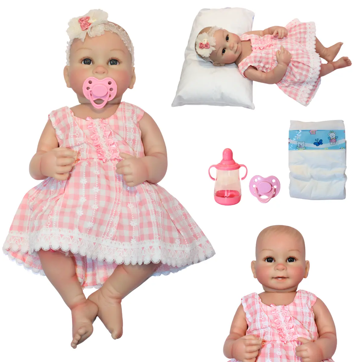 Muñeca Reborn Renata 48Cm Redoll | Caucho Suave Full Body Con Movimiento Real | Kit Completo De 9 Ac 1