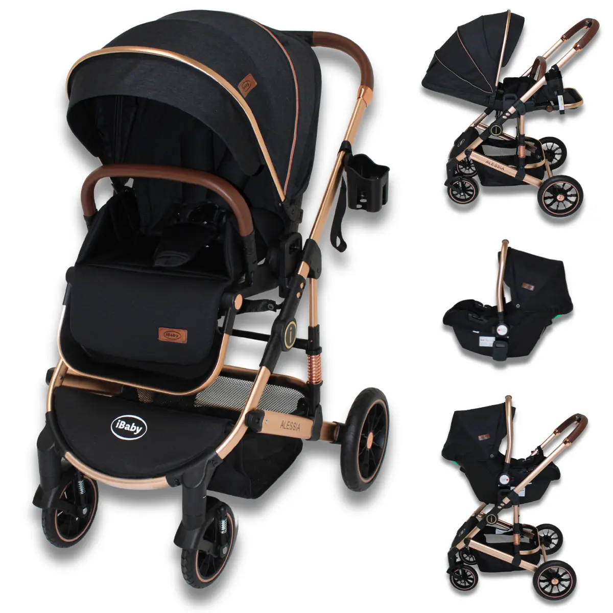 Carriola 4 En 1 Reversible Con Portabebe Alessia Ibaby 1