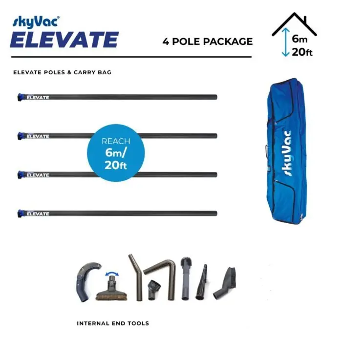 Skyvac® Elevate Clamped Poles Internal Suction Pole Set (You Choose) 1