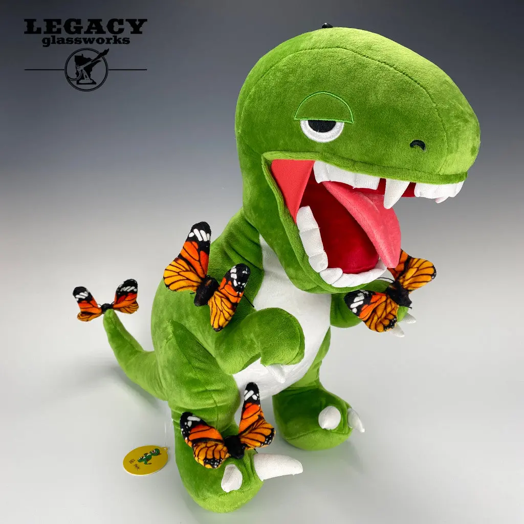 Elbo X Felt Green Open Mouth Raptor Plushie 1