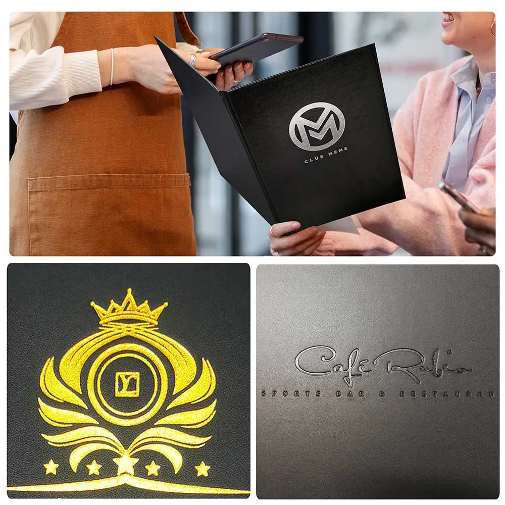 Yescom Personalized Menu Covers Set(10) 4-View Pu Leather 8.5X14 1