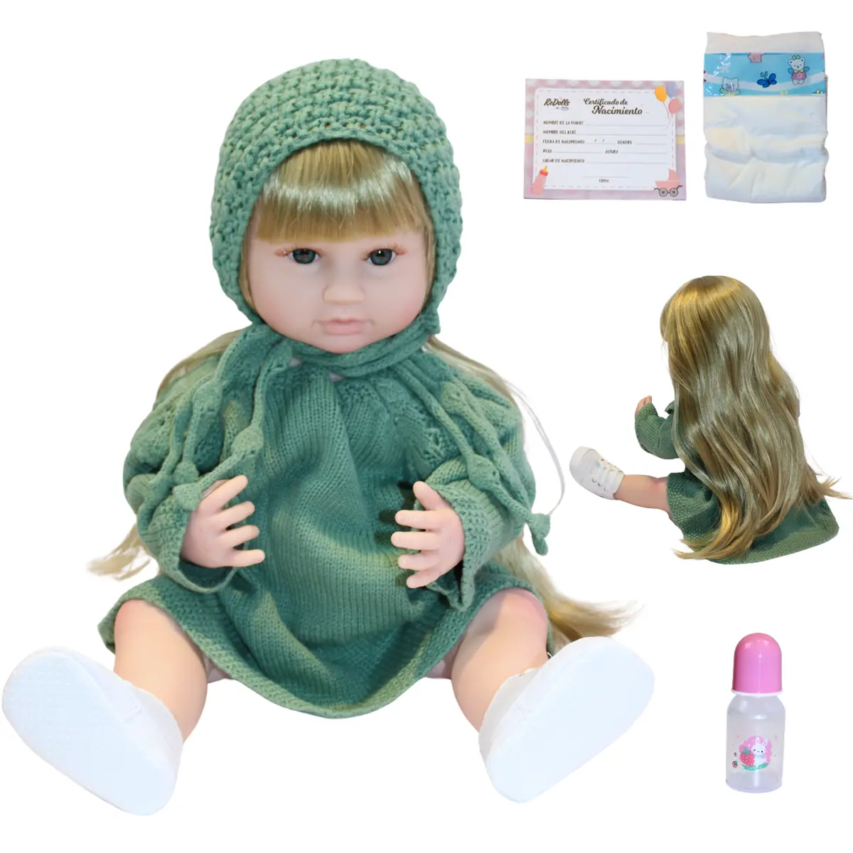 Muñeca Reborn Martina 55 Cm Realista Con Conjunto Rosa De Algodón Y Manta Suave 1