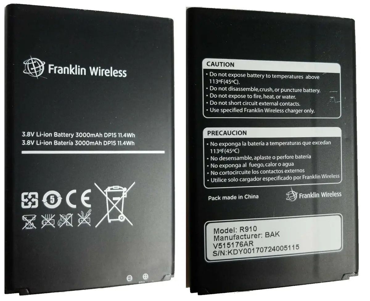 Franklin Wireless Hotspot Battery R910 V515176ar 1