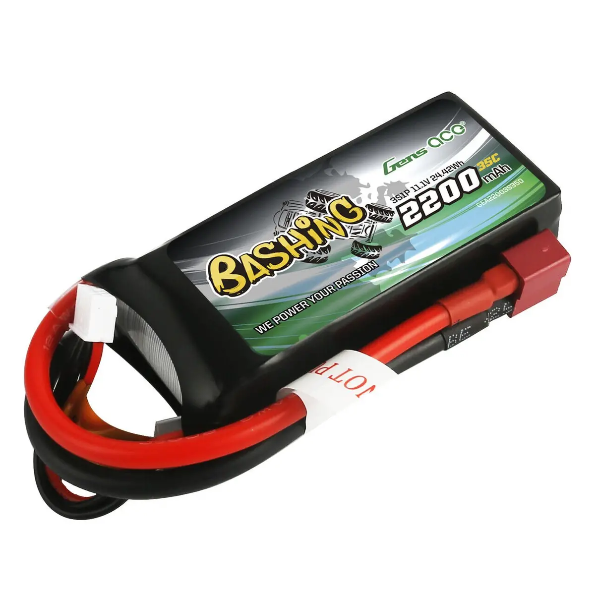 Gens Ace Bashing Battery 11.1V 35C 3S Lipo Battery Pack With Deans T Plug 2