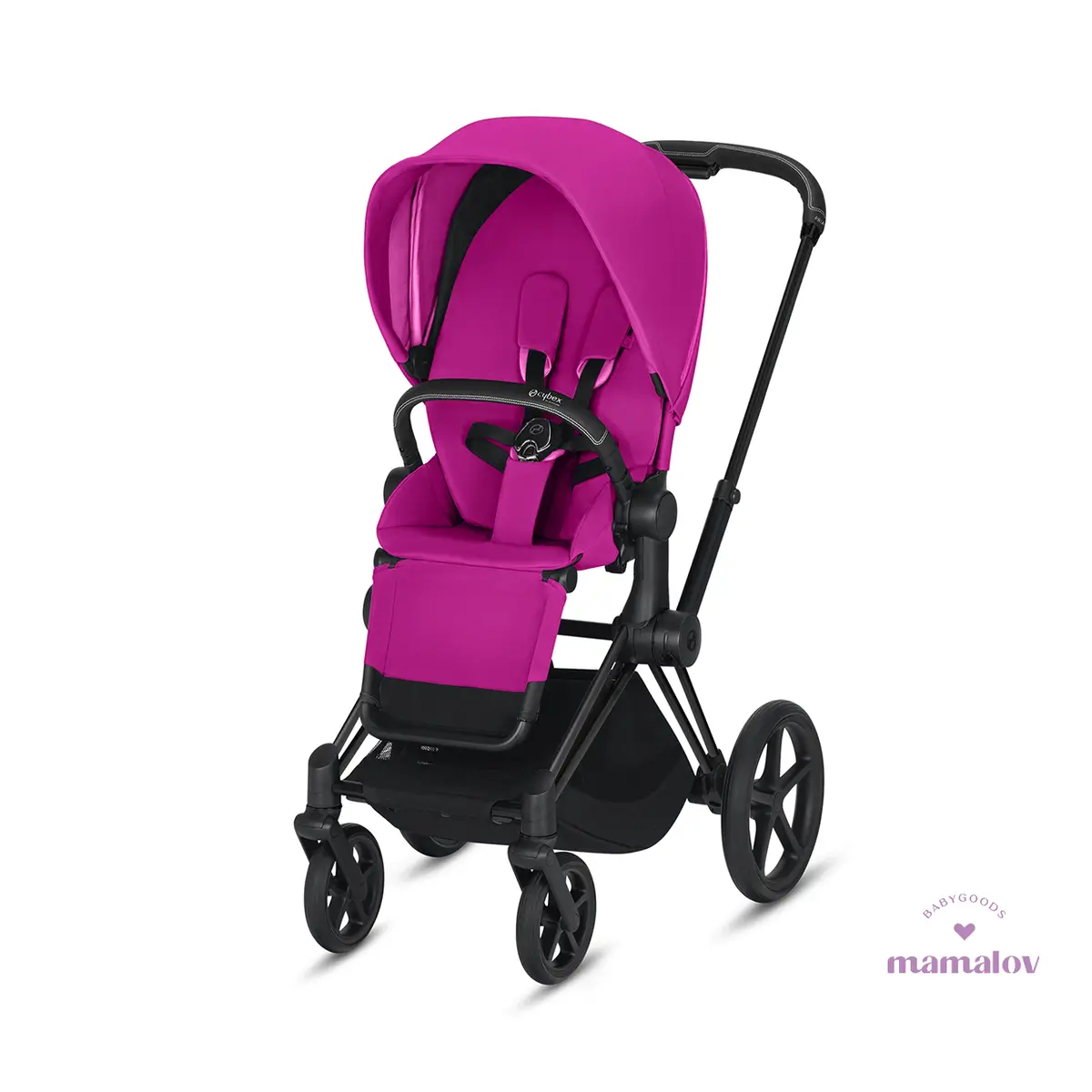 Carriola Priam Chasis Negro Y Asiento Fancy Pink Cybex 03733 1