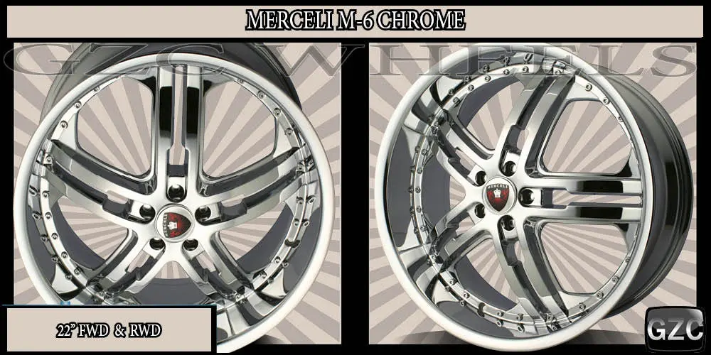 Merceli M6 22X8.5 5X114.3 Et+35 Chrome 1