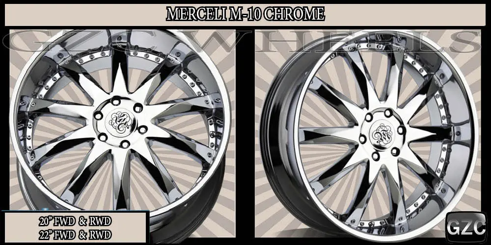 Merceli M10 22X9.5 5X120 Et+30 Cb 72.56 Chrome 1