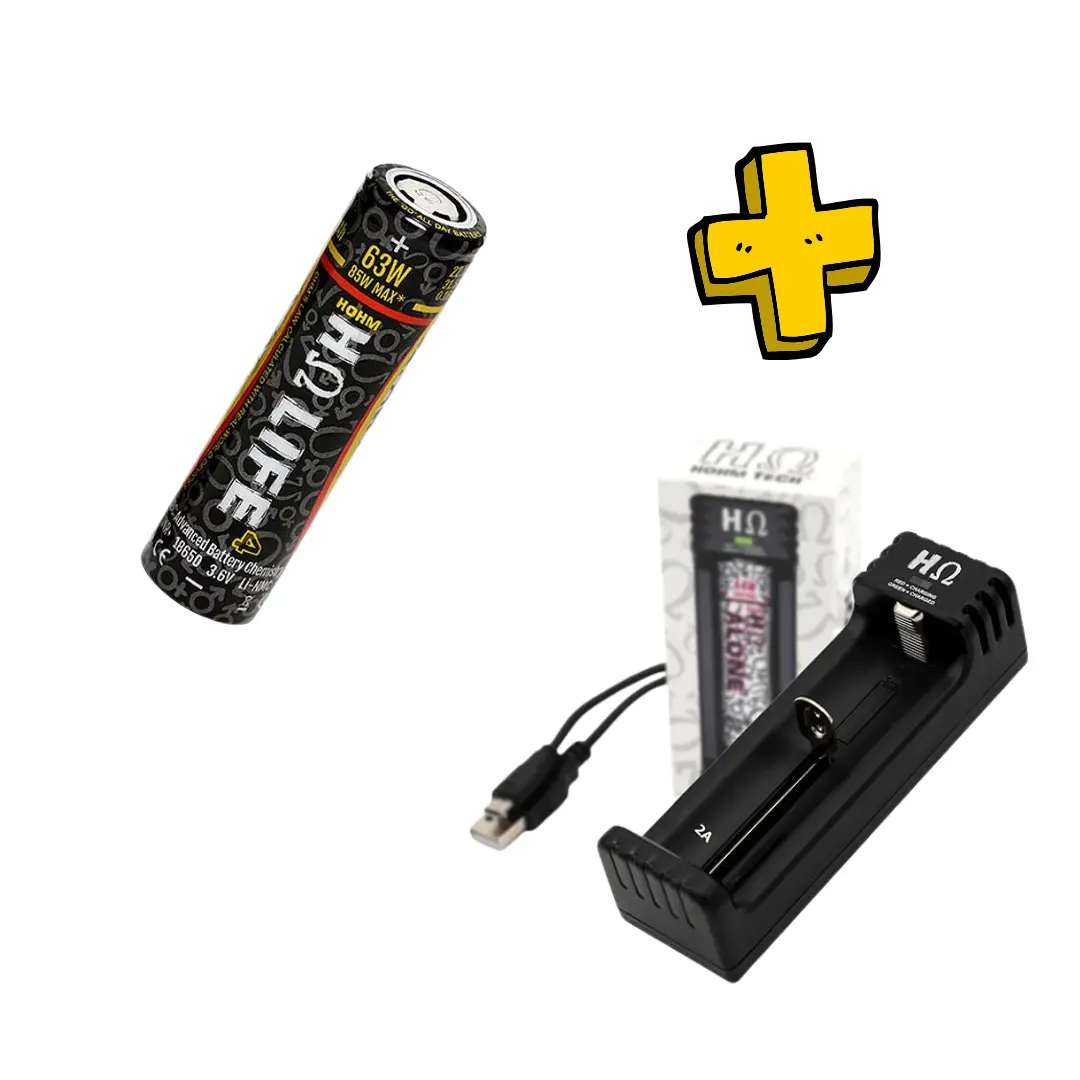 1-Slot 18650 Charger With 1 Hohm Life Battery (Charger Fits: 18650, 20700, 21700, 26650) 1