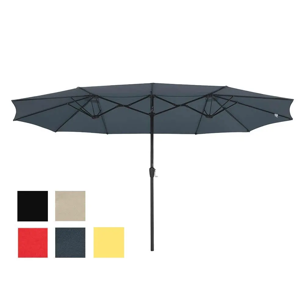 Yescom 15X9 Ft Patio Rectangular Market Umbrella W/ Wind Vent 1