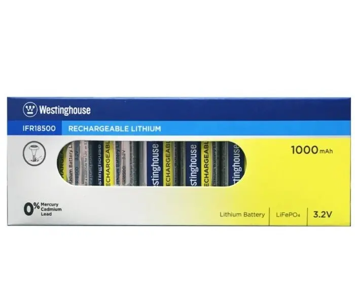 18500 Solar Light Rechargeable  Batteries 3.2V (8 Pack) 1