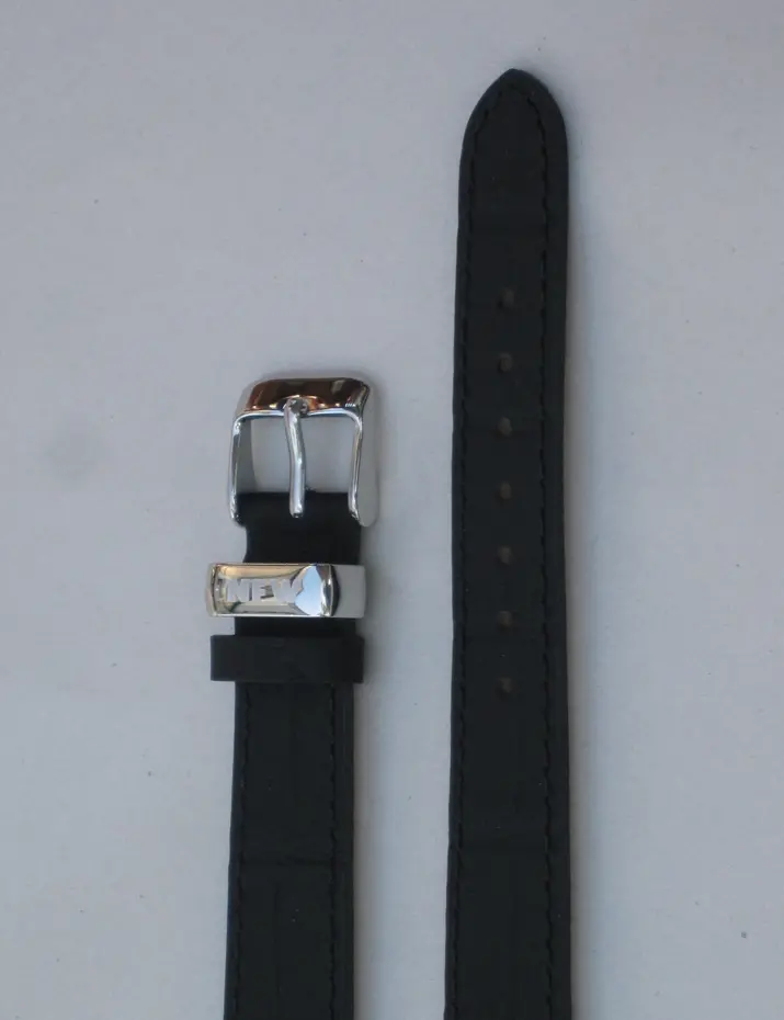 Ladies Milan Black Croco-Grain Leather Strap 1