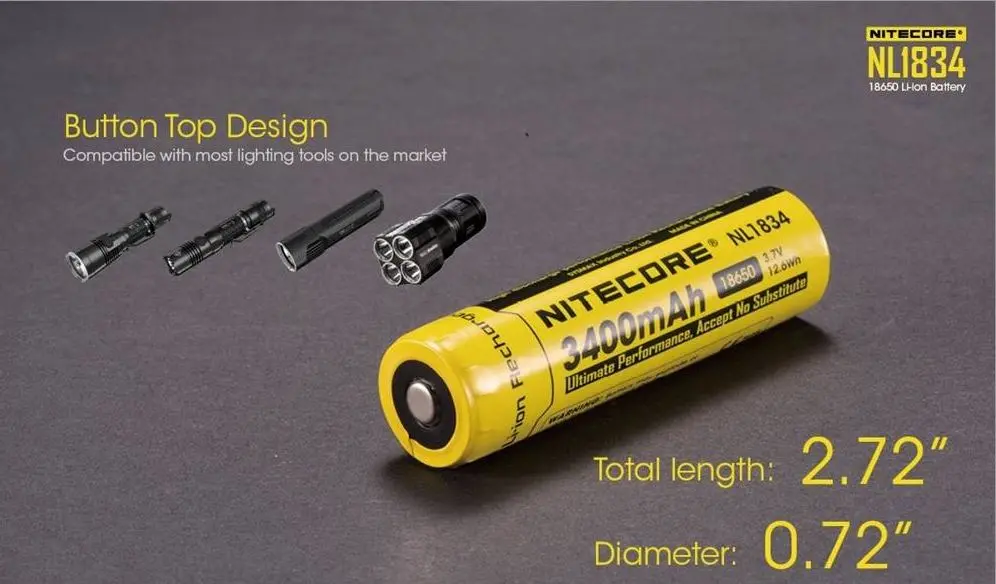Nitecore 18650 Battery Nl1834 3400Mah 2