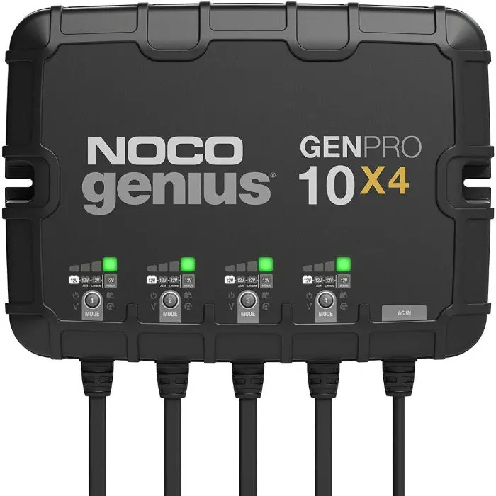 Noco 12V Battery Charger 40Am 4 Bank Auto On/Off For All Battery Types Genpro 10X4 1