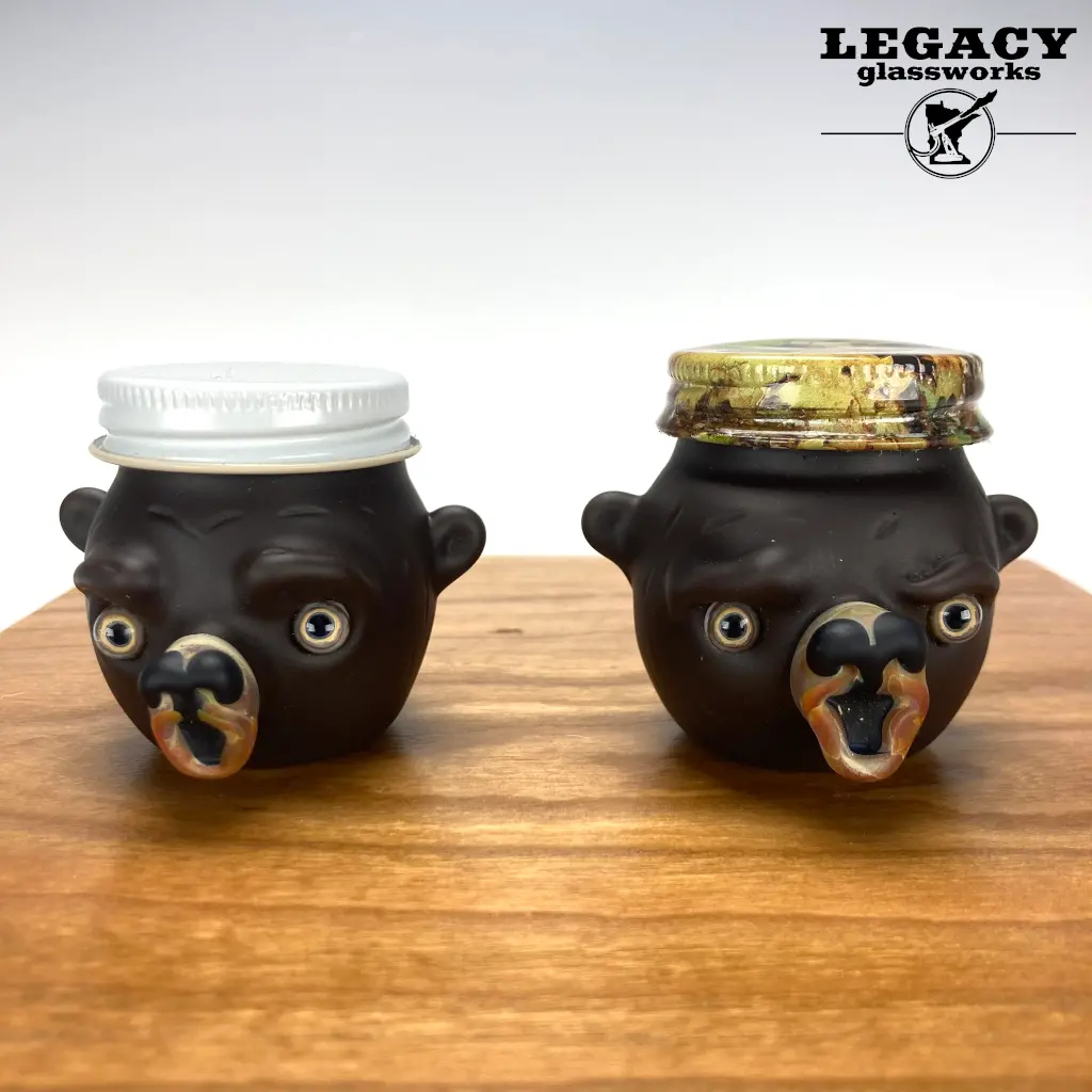 Obe Glass Bear Jar 1