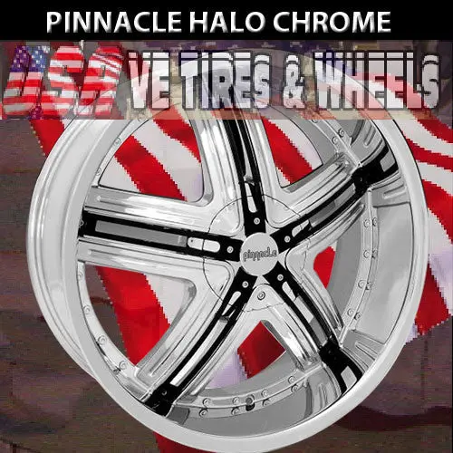 Pinnacle Halo 24X9.5  6X135/139.7 Et+30  Cb 78 Chrome Blk Ins 1