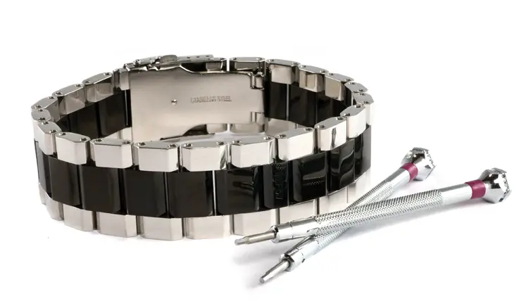 Polished Black And Steel Wristbracer Men's Bracelet 1