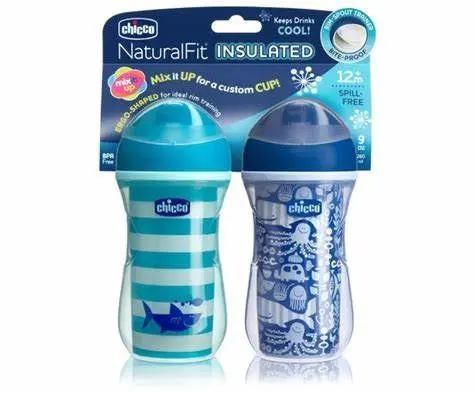 Set Vaso Entrenador Con Boquilla Aislante 9 Onzas - Azul Chicco 1