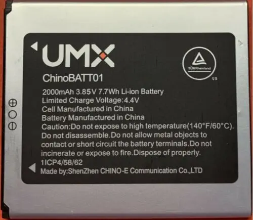 Replacement Battery Chinobatt01 For Umx Unimax U683cl U693cl 2000Mah 3.85V 1