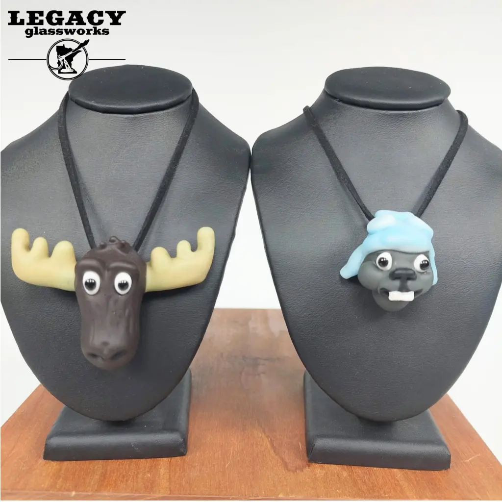 Obe Glass Moose And Flying Squirrel Pendants 1
