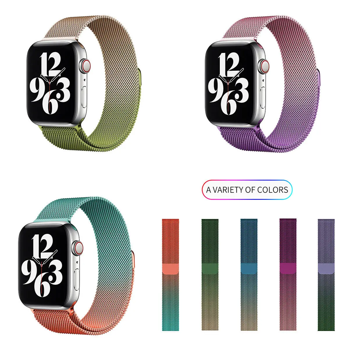 Gradient Multihue Milanese Loop Band For Apple Watch Multiple Prints Available 1