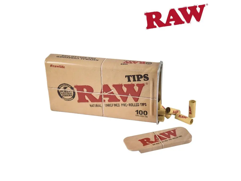 Raw Pre Rolled Tips In A Tin (100Ct) 1