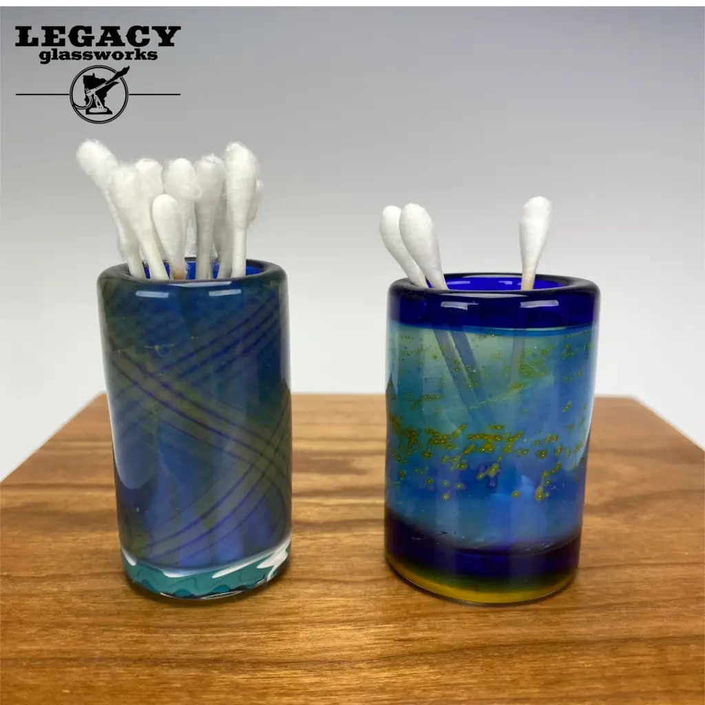 Ted Wilber Shot Glass / Q-Tip Holder. 1