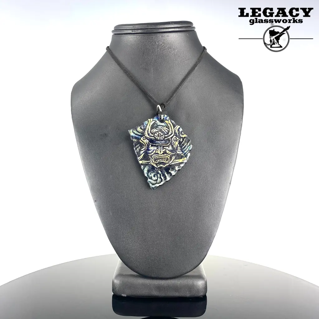 Trevy Metal Samurai Tablet Pendant W/ Pure Silver Bale 1