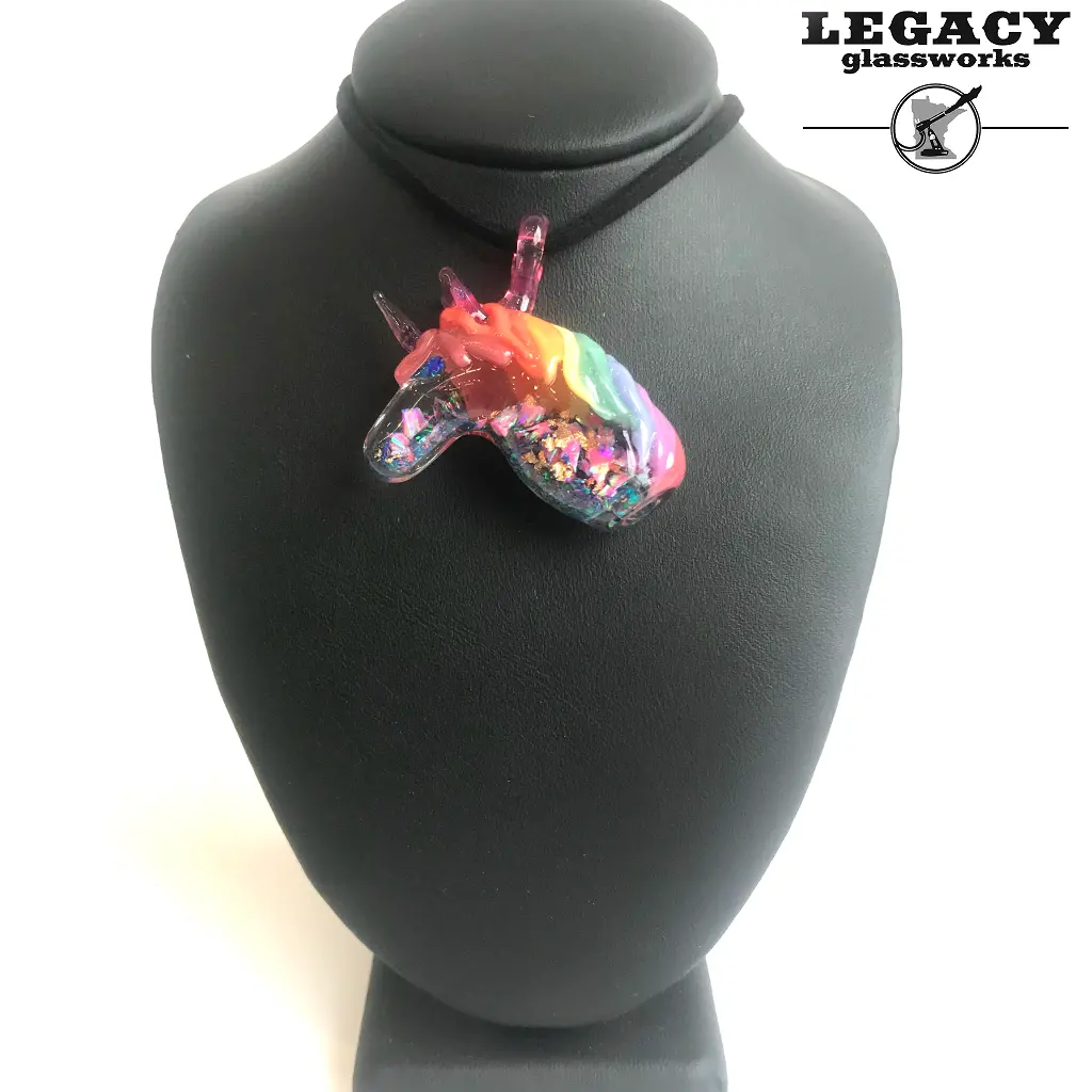 White Chocolate Snowglobe Unicorn Pendy 1