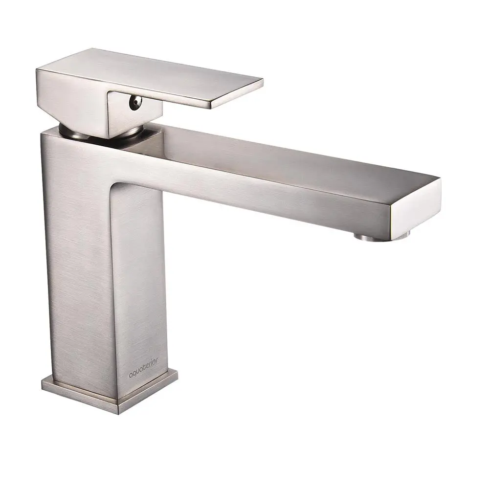 Aquaterior 6.5" Bathroom Faucet Single Handle Brushed Nickel 1