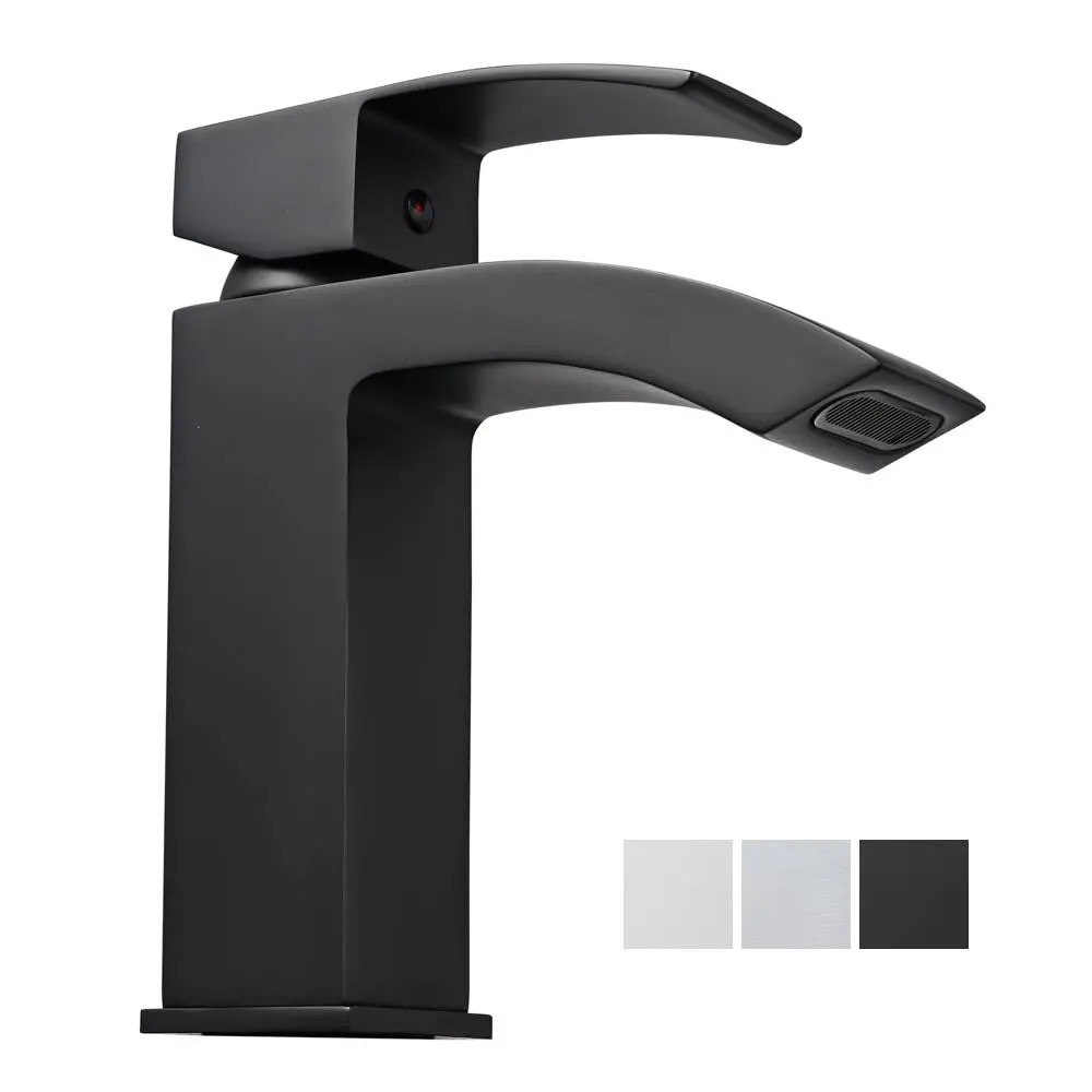 Aquaterior Single Handle Bathroom Faucet Square Cold Hot 1
