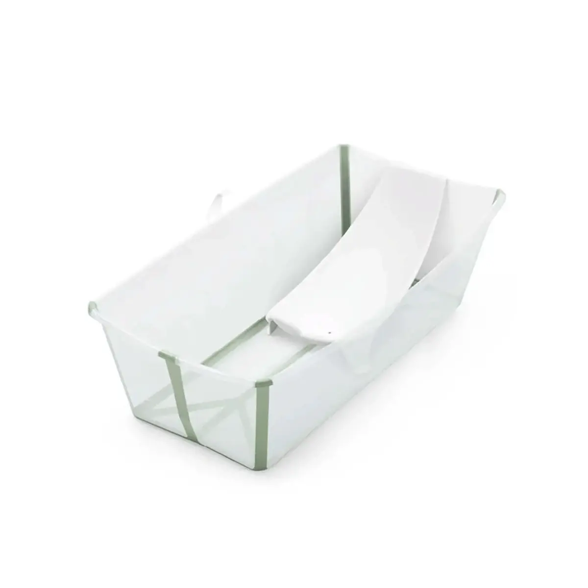 Bañera Plegable Para Bebes Flexi Bath Xl + Hamaca Stokke Verde Transparente 2