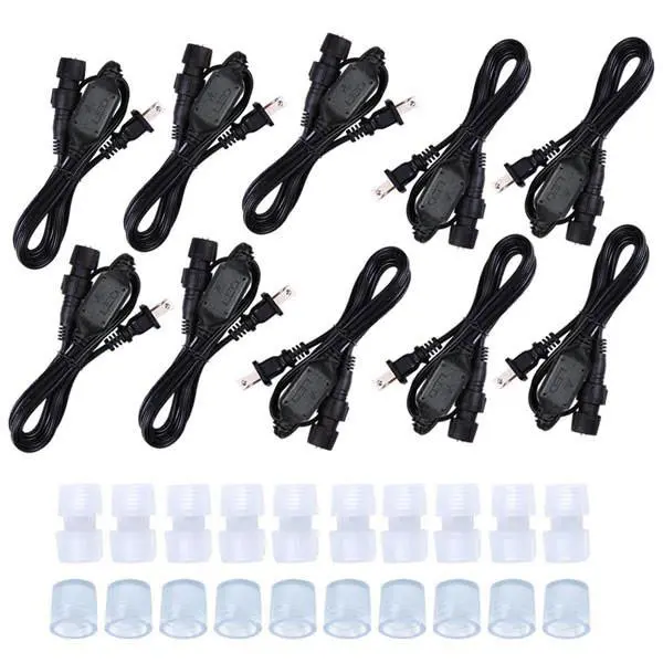 Yescom 10X Light Connectors & Power Cords For Led Rope Lights 1
